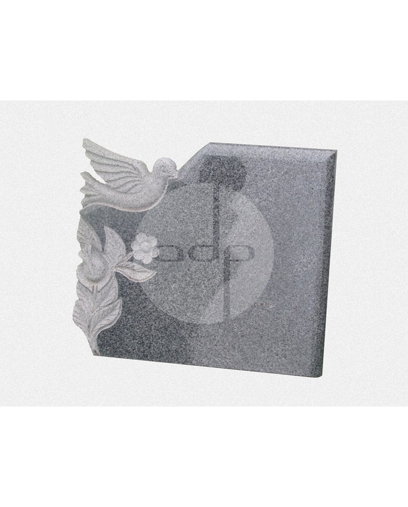 Lápide com escultura
