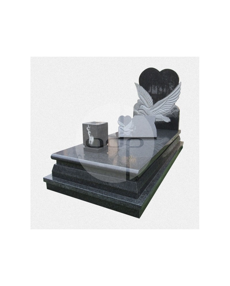 Campa em Granito Preto Angola 'Pássaro'