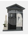 Jazigo Capela em Cinza com Escultura em Mármore