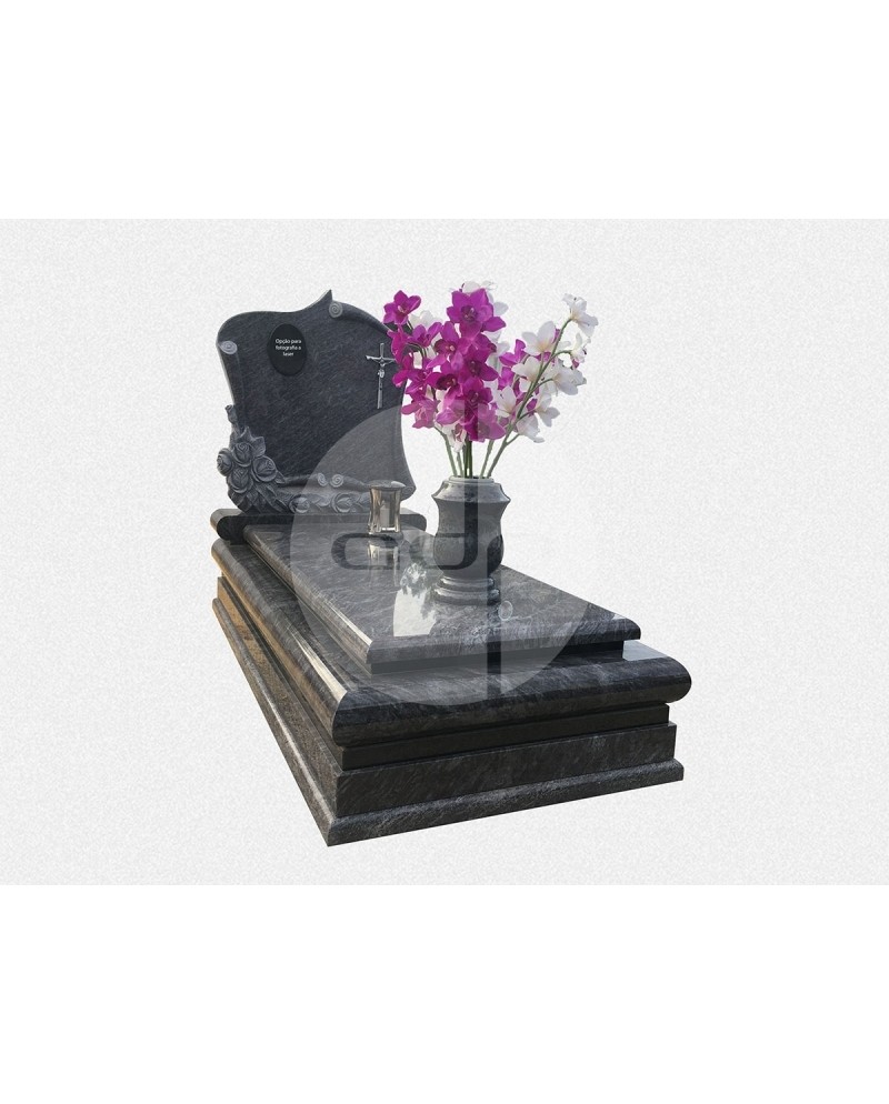Campa em Granito Azul Visag com Escultura Campa em Granito Azul Visag com Escultura