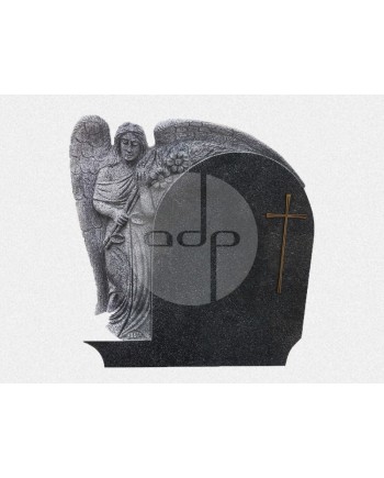 Alçado cinza com escultura