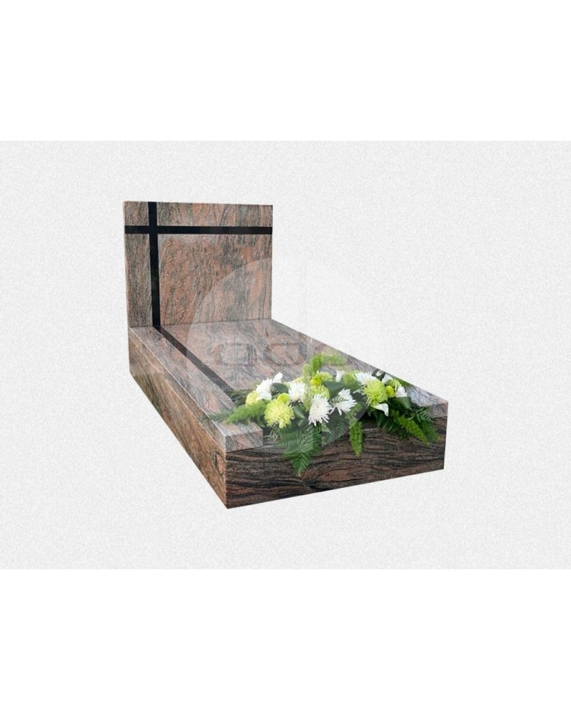 Campa em Granito Rosa e Cruz Preta