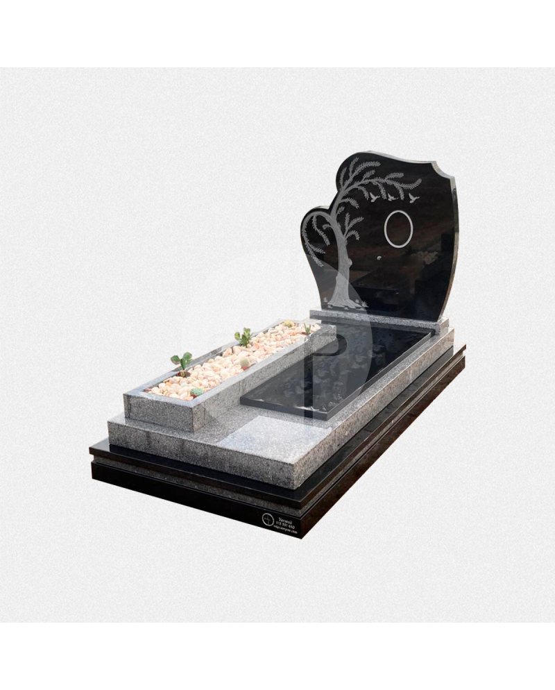 Campa em Granito Preto e Cinza